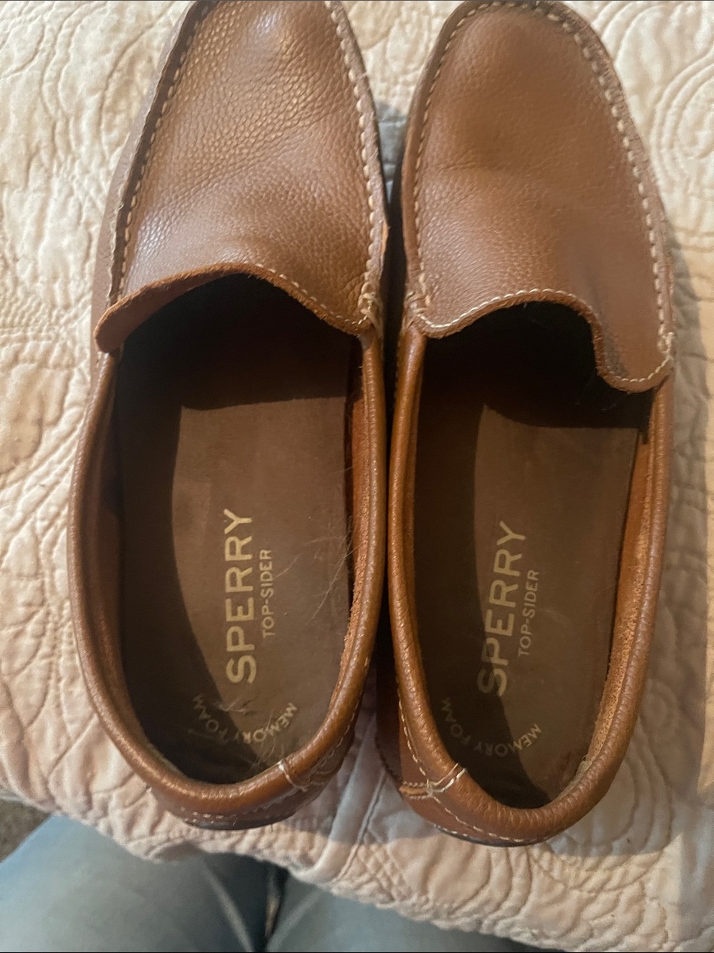 Sperry Men's Tan Leather Moc-Toe Slip-Ons